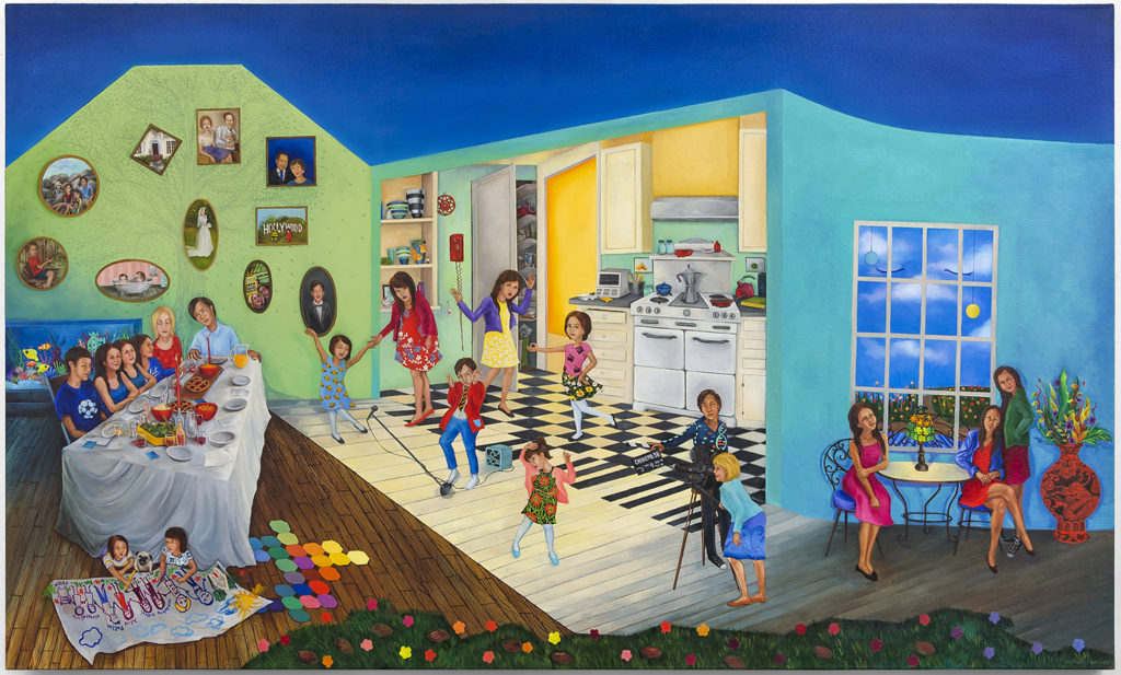 Stephanie Mercado Family Portrait 2018 oil on canvas 36 x 60"