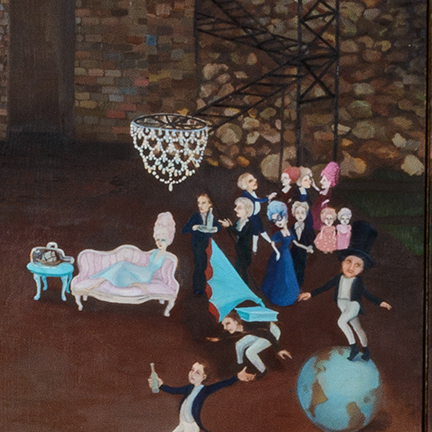 Stephanie Mercado, Live Through This, 2007 - 2015, oil on wood panel, 63 x 120"
