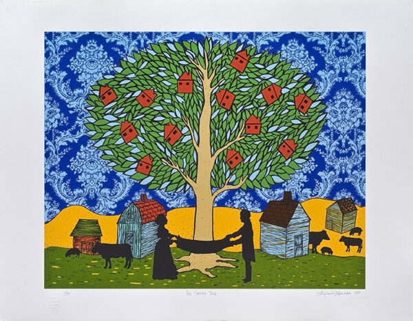 Stephanie Mercado, The Golden Tree, 2010 serigraph, Ed 70 20 x 24"