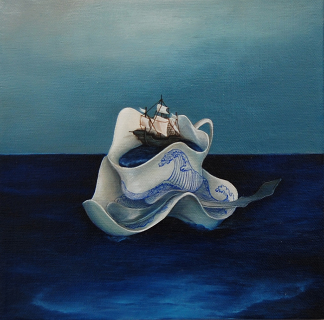 Stephanie Mercado, Untitled (Tea Cup), 2011, oil on canvas, 9 x 9" Private Collection