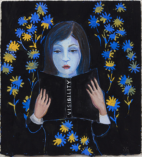 Stephanie Mercado, Untitled (Visibility), 2017, gouache on paper, 4 x 4"