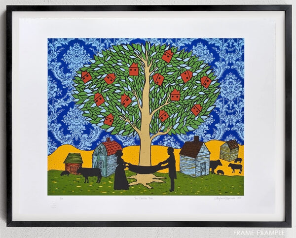 stephanie mercado the golden tree serigraph framed example