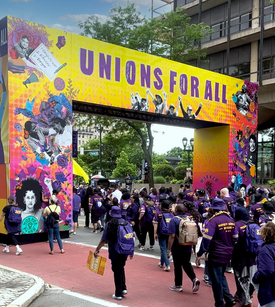 SEIU Service Employees International Union Workers March Philadelphia 2024